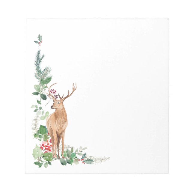 Bloc De Notas Navidades del follaje verde venado (Frente)