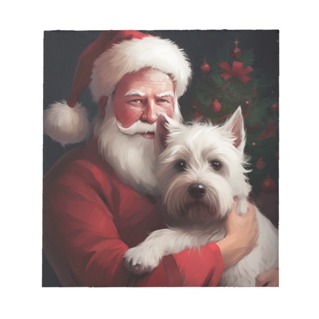 Bloc De Notas Navidades del West Highland White Terrier Santa Cl (Frente)