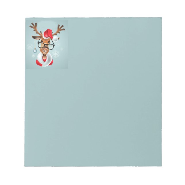 Bloc De Notas Navidades divertidos reno Santa Animal Art (Frente)