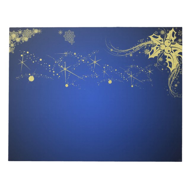 Bloc De Notas Navidades dorados y azules Scrapbooking Paper Pad (Frente)