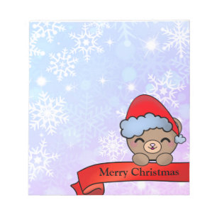 Bloc De Notas Navidades dulces Oso de peluche con copos de nieve