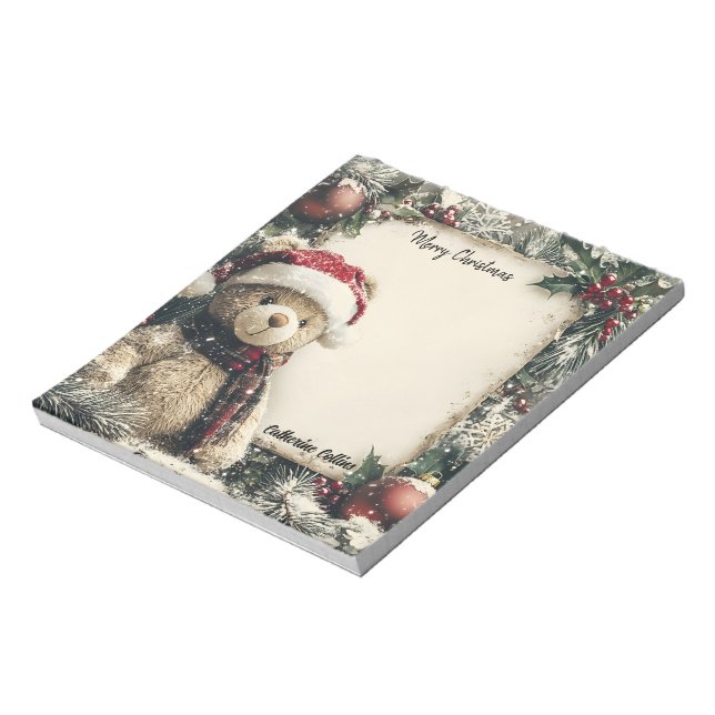 Bloc De Notas Navidades dulces Teddy Bear Design - Festividad y  (Lado Izquierdo)
