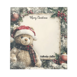 Bloc De Notas Navidades dulces Teddy Bear Design - Festividad y 