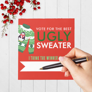 Bloc De Notas Navidades feos Sweater Voting Notepad Pack de 40