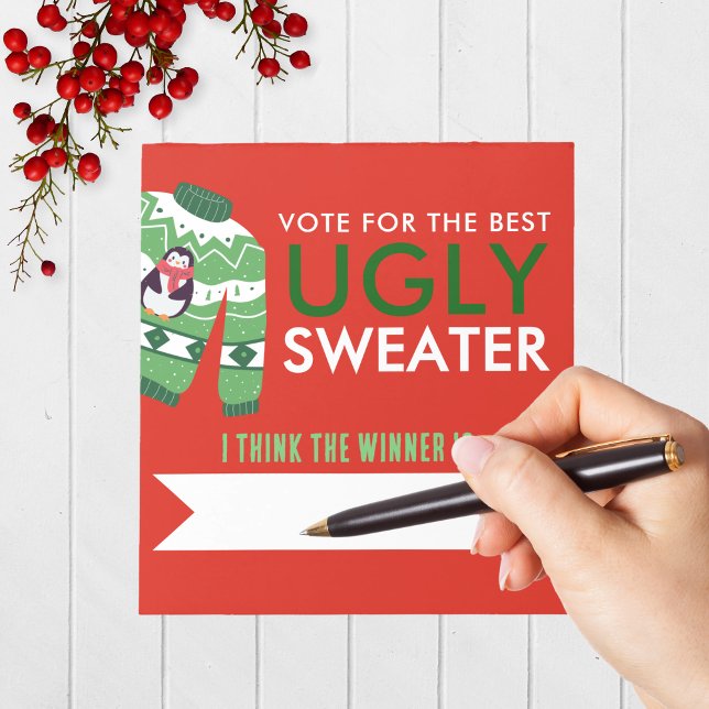 Bloc De Notas Navidades feos Sweater Voting Notepad Pack de 40 (Red, White and Green Ugly Sweater Holiday Contest Voting Notepad Pack of 40)