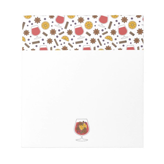 Bloc De Notas Navidades feriados especias de vino tinto (Frente)