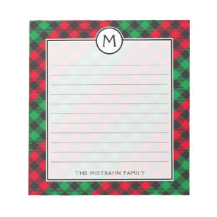 Bloc De Notas Navidades festivos monogramo de búfalo