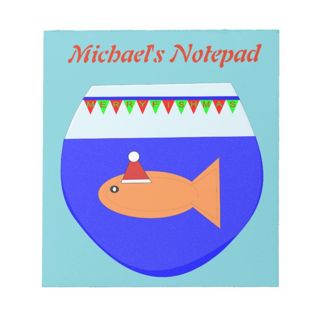 Bloc De Notas Navidades Fiesta Goldfsh Personalizado Notepad (Frente)