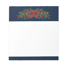 Bloc De Notas Navidades Garland Con Bow Rojo Y Balbuceos