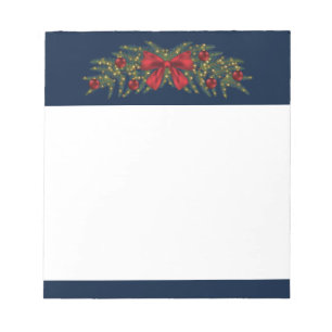Bloc De Notas Navidades Garland Con Bow Rojo Y Balbuceos