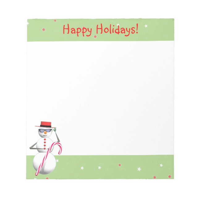 Bloc De Notas Navidades Holiday Snowman (Frente)