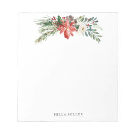 Bloc De Notas Navidades Holiday Winter Floral Stationery Notepad