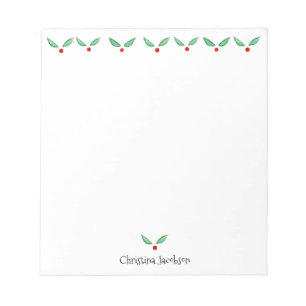 Bloc De Notas Navidades Holly Personalizado 5.5 x 6