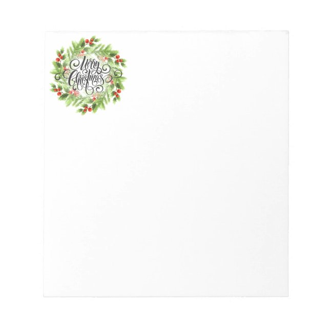 Bloc De Notas Navidades Holly Wreath Notepad (Frente)