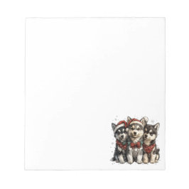 Bloc De Notas Navidades Husky Dogs