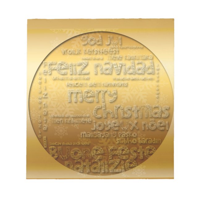 Bloc De Notas Navidades Internacionales de Oro Navidad Notepad (Frente)