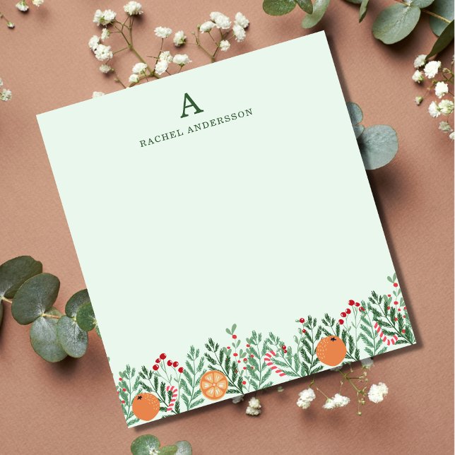 Bloc De Notas Navidades Monogramados Flores Notepad (Subido por el creador)