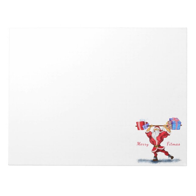 Bloc De Notas Navidades Notepad Bodybuilder Santa con diversión  (Frente)