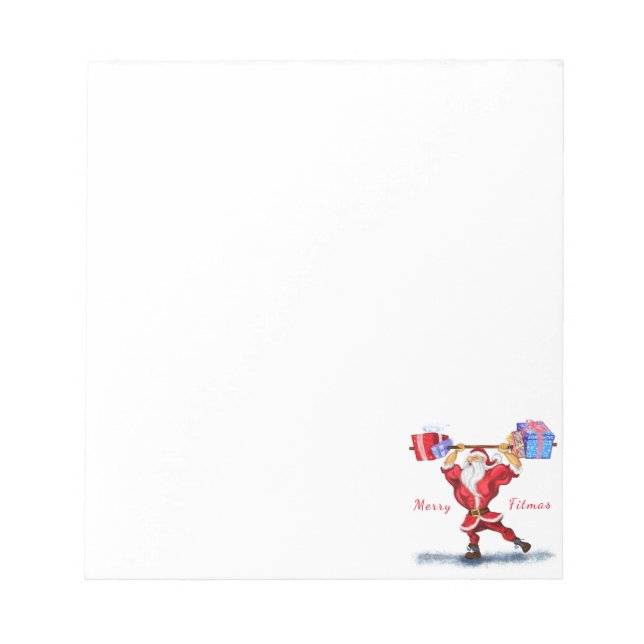 Bloc De Notas Navidades Notepad Bodybuilder Santa con regalos (Frente)