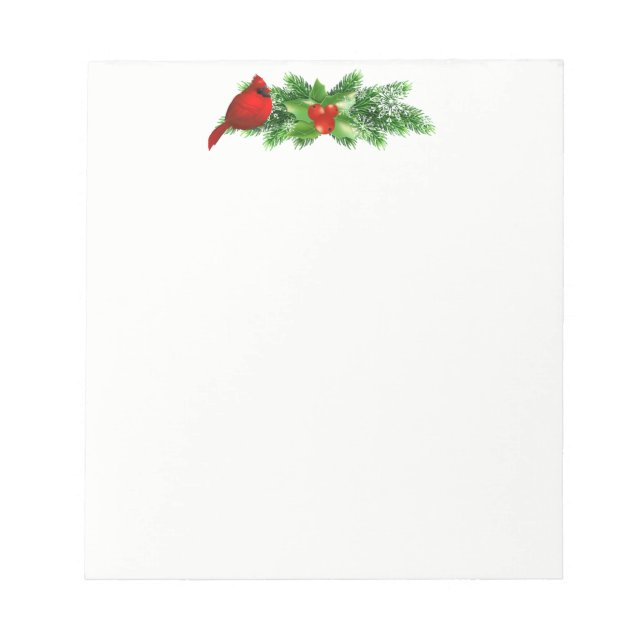 Bloc De Notas Navidades Notepad-Holly Bough/Cardinal (Frente)