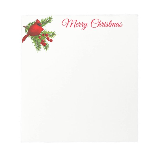 Bloc De Notas Navidades Notepad-Red Cardinal (Frente)