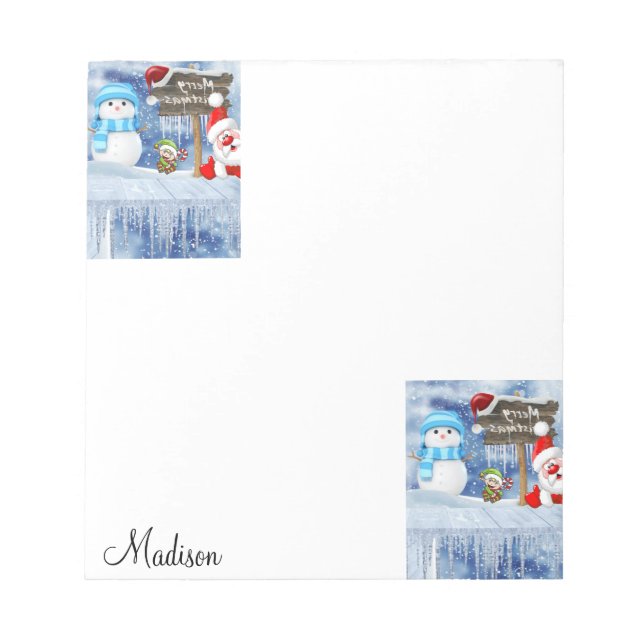 Bloc De Notas Navidades Notepad Santa Snowman (Frente)