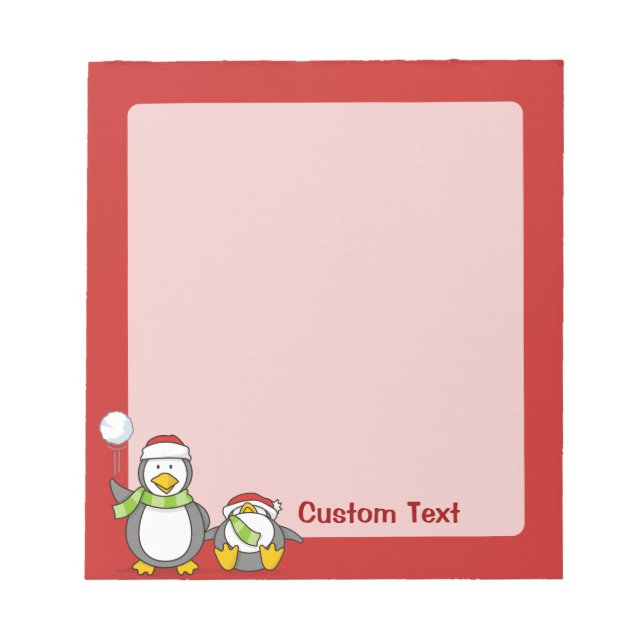 Bloc De Notas Navidades Pingüinos Snowballing (Frente)