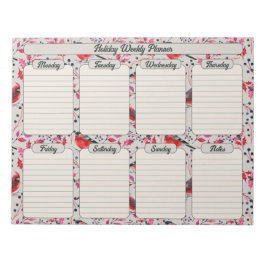 Bloc De Notas Navidades Planner semanal de aves de invierno