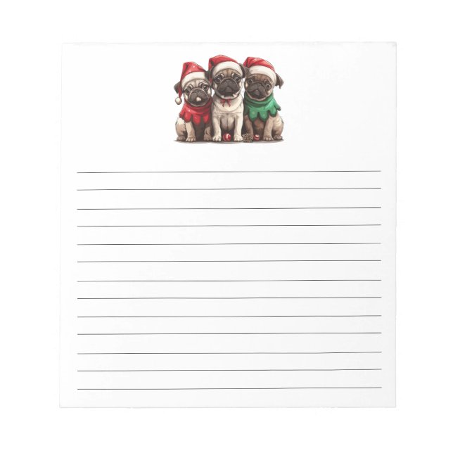 Bloc De Notas Navidades Pug Dogs (Frente)