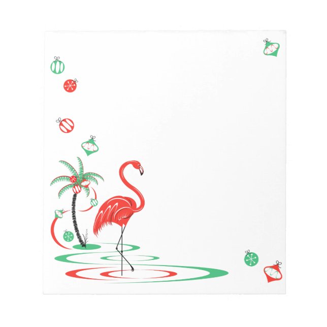 Bloc De Notas Navidades rojos Flamingo Baubles square (Frente)