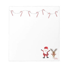 Bloc De Notas Navidades Santa Claus Candy Canes reno