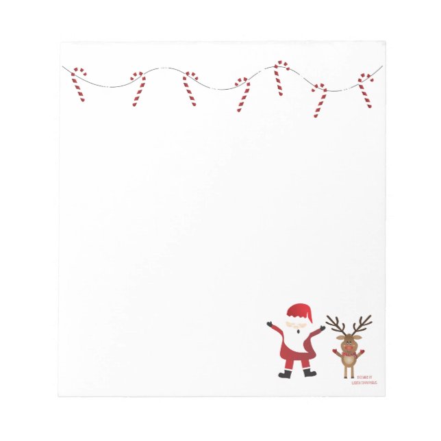 Bloc De Notas Navidades Santa Claus Candy Canes reno (Frente)