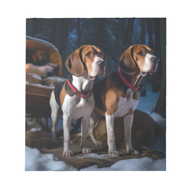 Bloc De Notas Navidades Snowy Sleigh de Foxhound Inglés American (Frente)