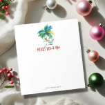 Bloc De Notas Navidades tropicales Notepads Palm Tree<br><div class="desc">Estos bolsitas de Navidad tropical tienen una palmera acuática con Santa en bañador y camisa de hojas de palma. Utilice los campos de plantilla para agregar el texto personalizado. Una elección única para la temporada de vacaciones. Solicitar cantidades pequeñas o notas de Navidad a granel. Para ver más diseños como...</div>