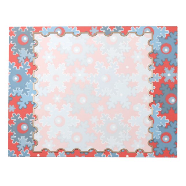 Bloc De Notas Navidades vacaciones festivos copos de nieve de in (Frente)