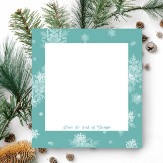 Bloc De Notas Navidades verde azulados Snowflakes Notepad