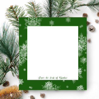 Bloc De Notas Navidades verdes Snowflakes Notepad