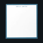 Bloc De Notas Navy Blue Simple Moderno<br><div class="desc">Bloc de notas de borde profesional simple y moderno de color azul marino</div>