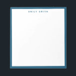 Bloc De Notas Navy Blue Simple Moderno<br><div class="desc">Bloc de notas de borde profesional simple y moderno de color azul marino</div>