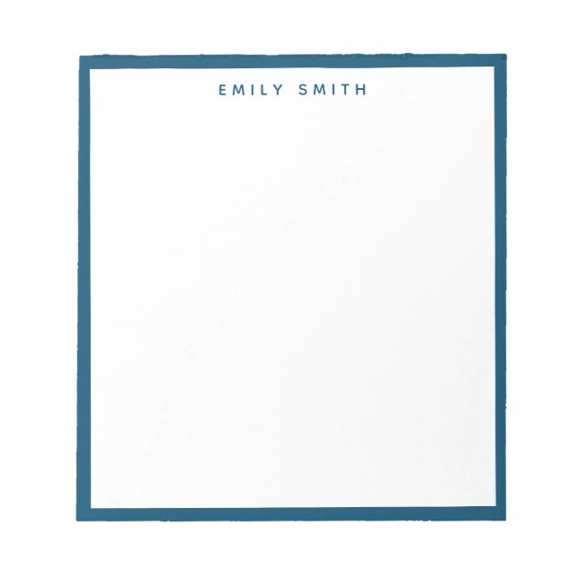 Bloc De Notas Navy Blue Simple Moderno (Frente)