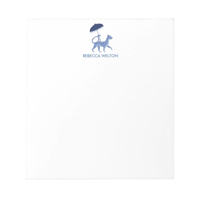 Bloc De Notas Navy Chinoiserie Cheetah Note Pad (Frente)