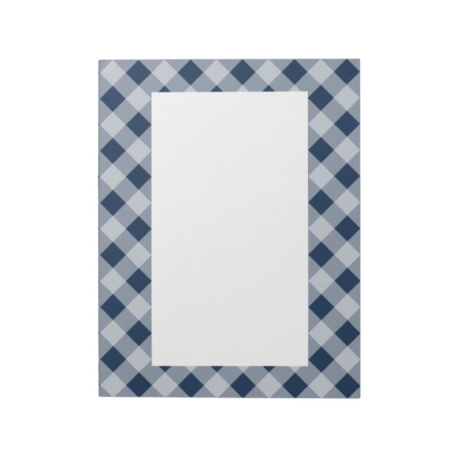 Bloc De Notas Navy Gingham Notepad (Lado Izquierdo)