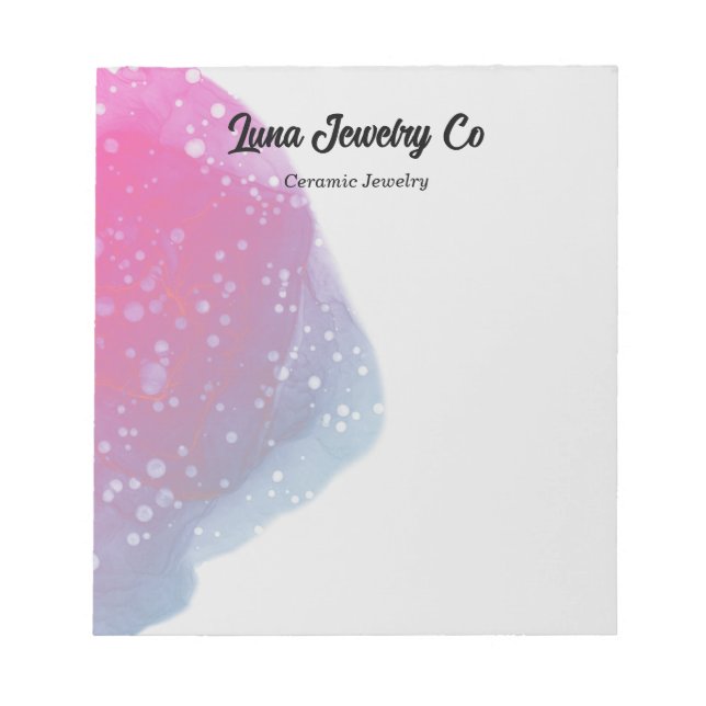 Bloc De Notas Negocio arcoiris rosa pintado (Frente)