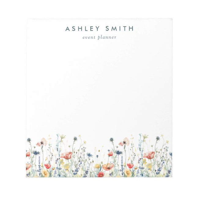 Bloc De Notas Negocio de flores silvestres vibrantes (Frente)