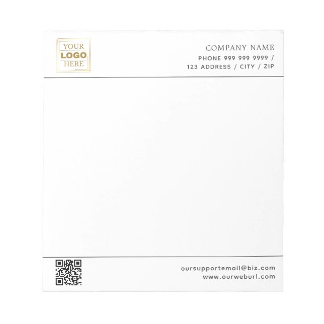 Bloc De Notas Negocio personalizado profesional (Frente)