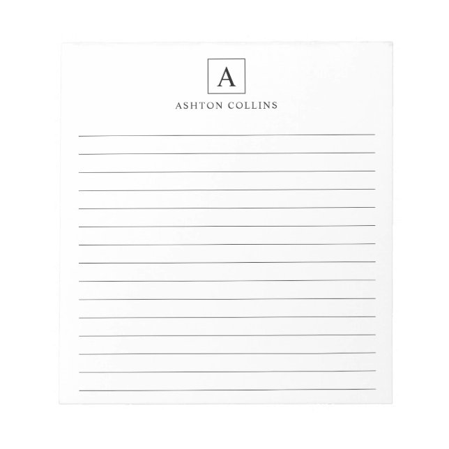 Bloc de notas negro básico minimalista (Frente)