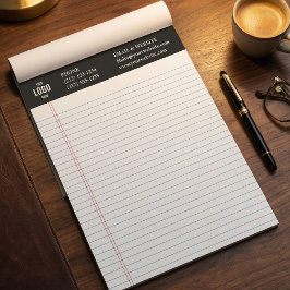 Bloc de notas negro con logotipo empresarial perso