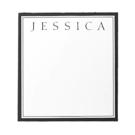 Bloc De Notas Negro y Blanco | Tu Nombre