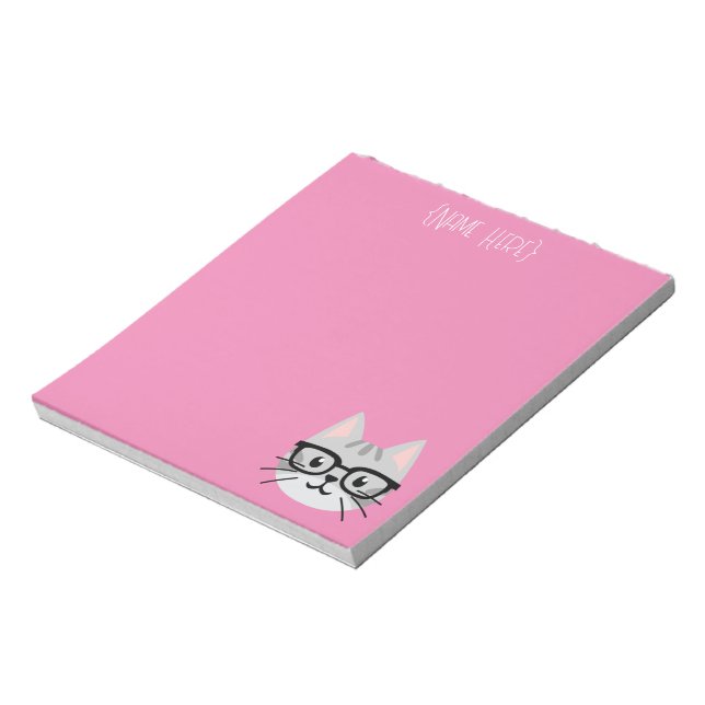 Bloc De Notas Neo Gray Tabby Cat Notepad (Lado Izquierdo)