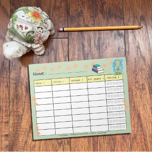 Bloc De Notas Nerdy Duckling Kid Spring Book Log con Ratings